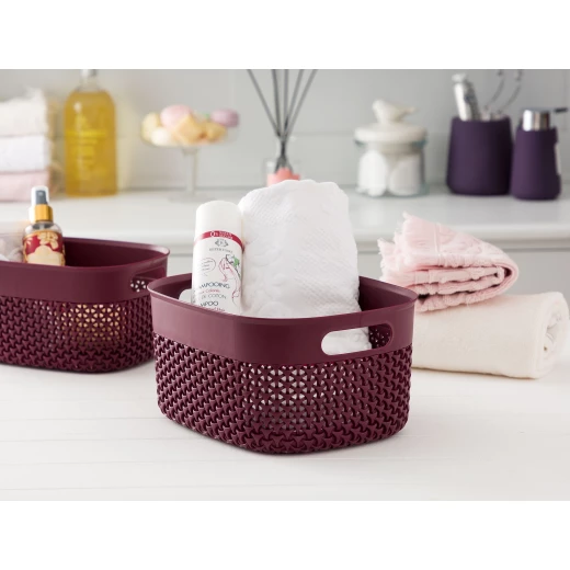 Madame Coco - Curvy Knitting Pattern Big Basket, Damson Madame Coco - Curvy Knitting Pattern Big Basket, Damson