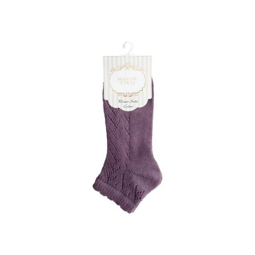 Madame Coco - Net Women's Sock, Damson - مدام كوكو - Image 2