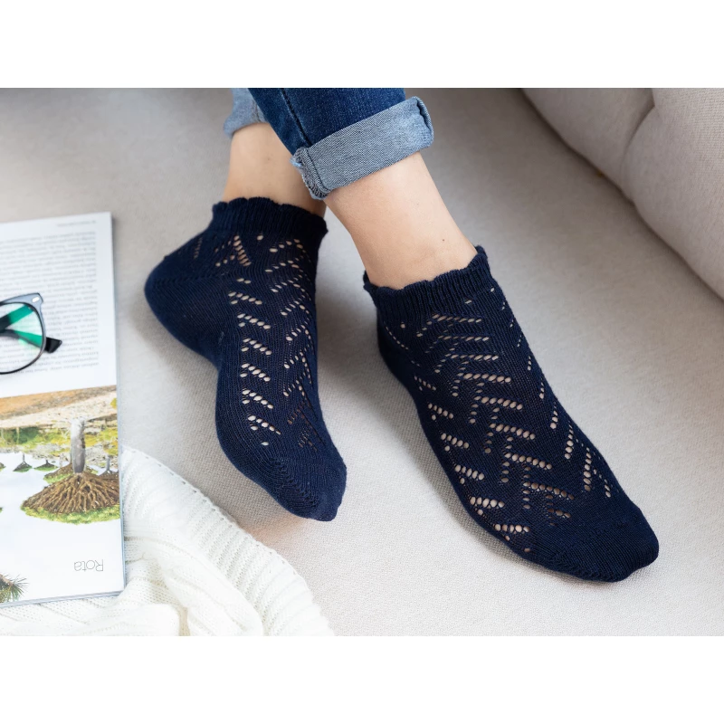 Madame Coco - Net Women's Sock, Navy - مدام كوكو