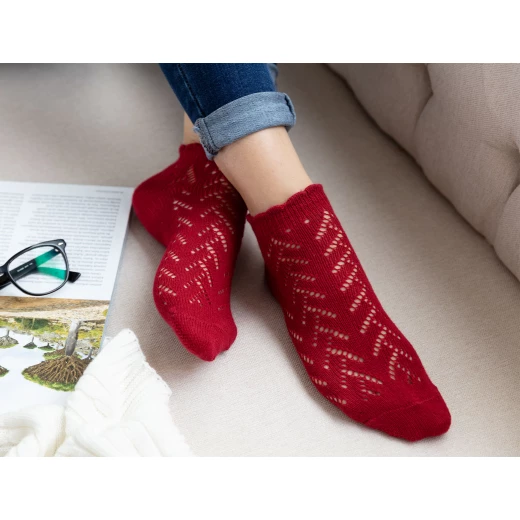 Madame Coco - Net Women's Sock, Bordeaux