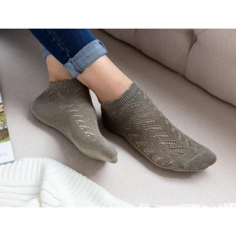 Madame Coco - Net Women's Sock, Khaki - مدام كوكو