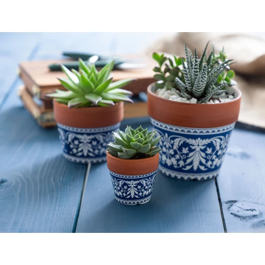 Madame Coco - Roselin Ceramic Flower Pot - Blue / White - مدام كوكو - Image 2