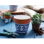 Madame Coco - Roselin Ceramic Flower Pot - Blue / White - مدام كوكو