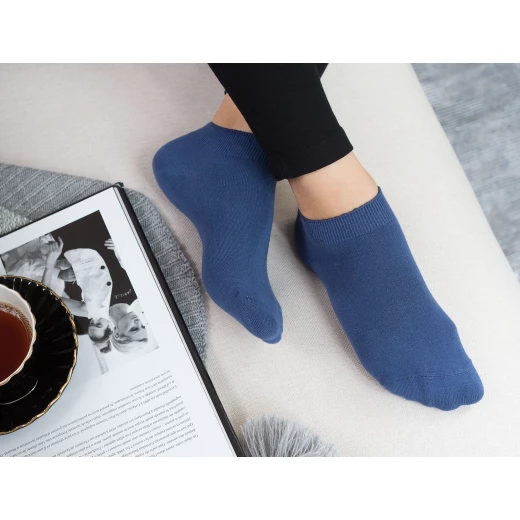Madame Coco - Leaf Ankle Socks, Indigo Madame Coco - Leaf Ankle Socks, Indigo