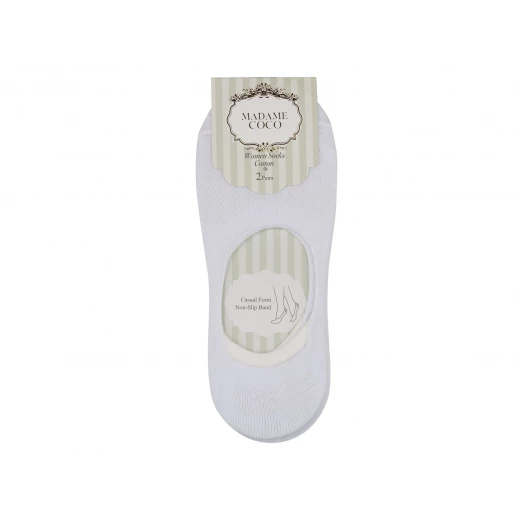 Madame Coco - Women's Socks 2-piece, White - مدام كوكو - Image 2