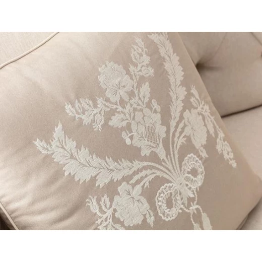 Madame Coco - Alix Embroidered Pillow Case, Light Brown - مدام كوكو - Image 2