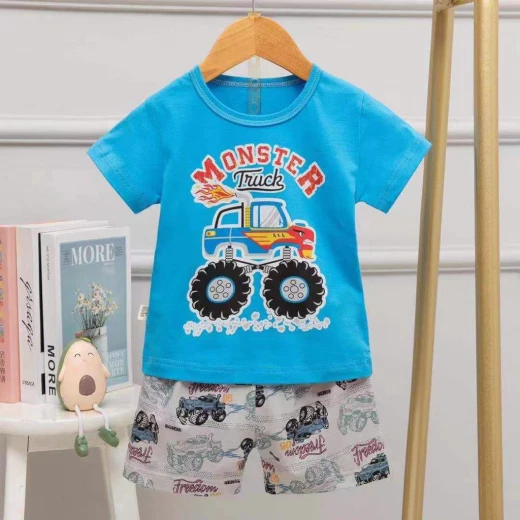 Half Sleeves T-Shirt & Short Pants Pajama Set, Monoester Design, 1 Year Half Sleeves T-Shirt & Short Pants Pajama Set, Monoester Design, 1 Year