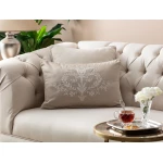 Madam Coco - Celie Embroidered Pillow Case, Light Brown - مدام كوكو