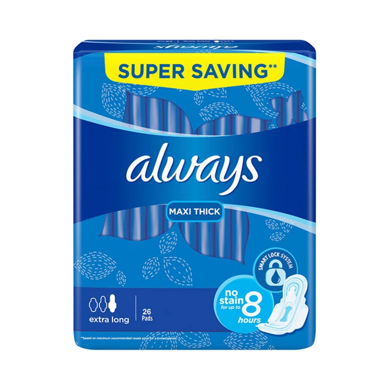 Always Maxi Thick Extra Long 26 Pads - أولويز