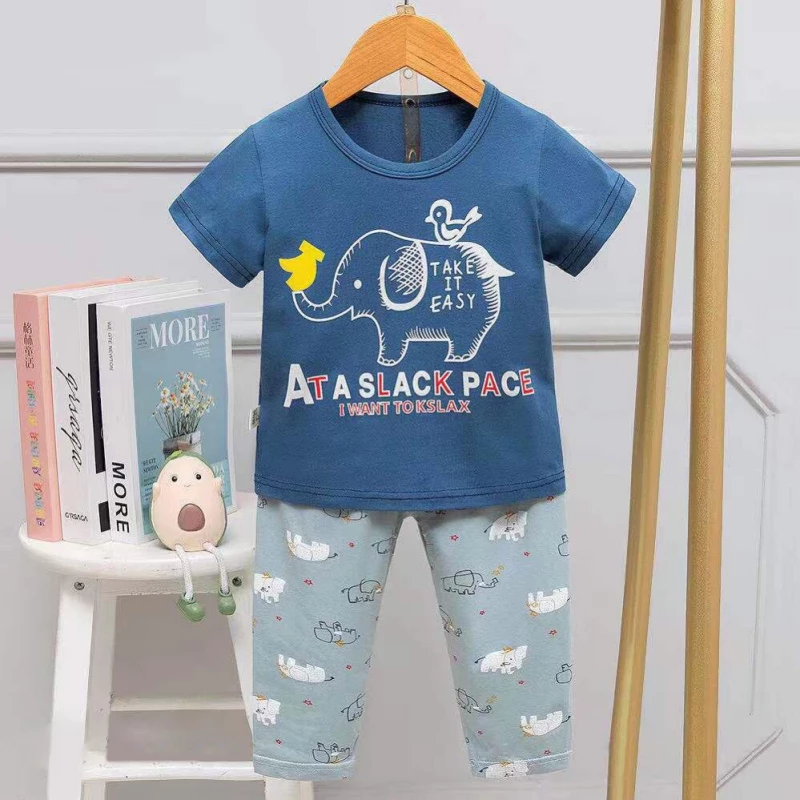 Half Sleeves T-Shirt & Lounge Pants Pajama Set, Take it Easy Design, 3 Years