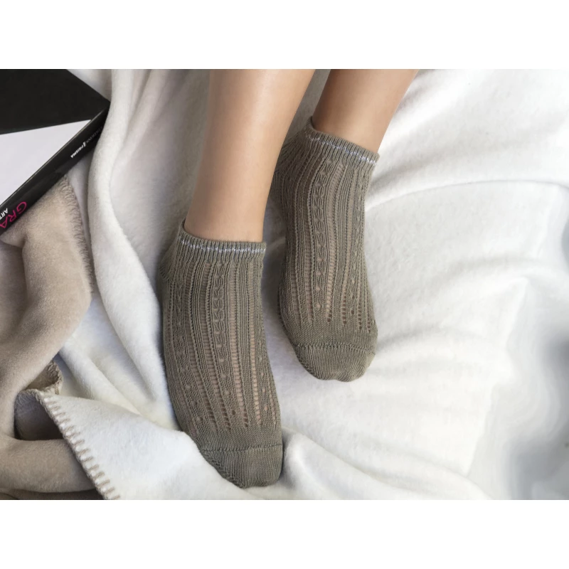 Madame Coco - Souffle Ankle Socks - Khaki - مدام كوكو