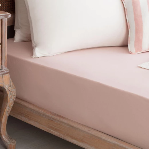 Madame Coco - Jersey Fitted Sheet - Double, Powder Pink Madame Coco - Jersey Fitted Sheet - Double, Powder Pink