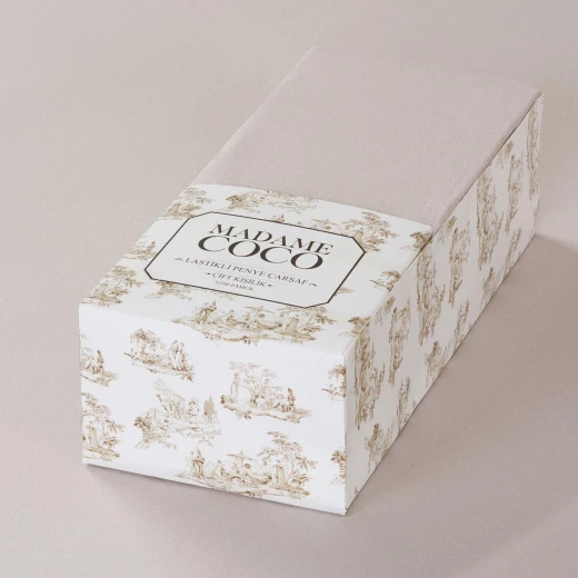Madame Coco - Jersey Fitted Sheet - Double, Stone Madame Coco - Jersey Fitted Sheet - Double, Stone