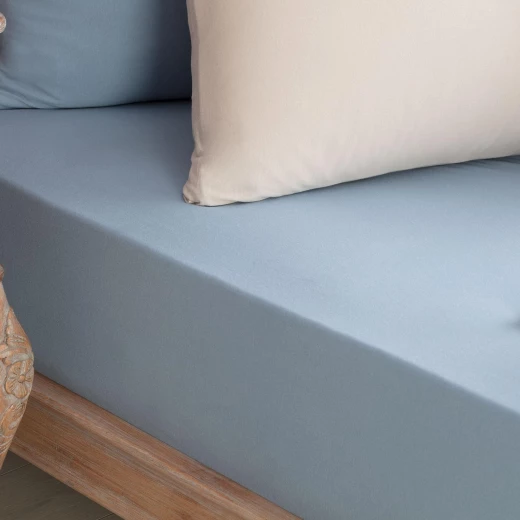 Madame Coco - Jersey Fitted Sheet - Double, Indigo Madame Coco - Jersey Fitted Sheet - Double, Indigo