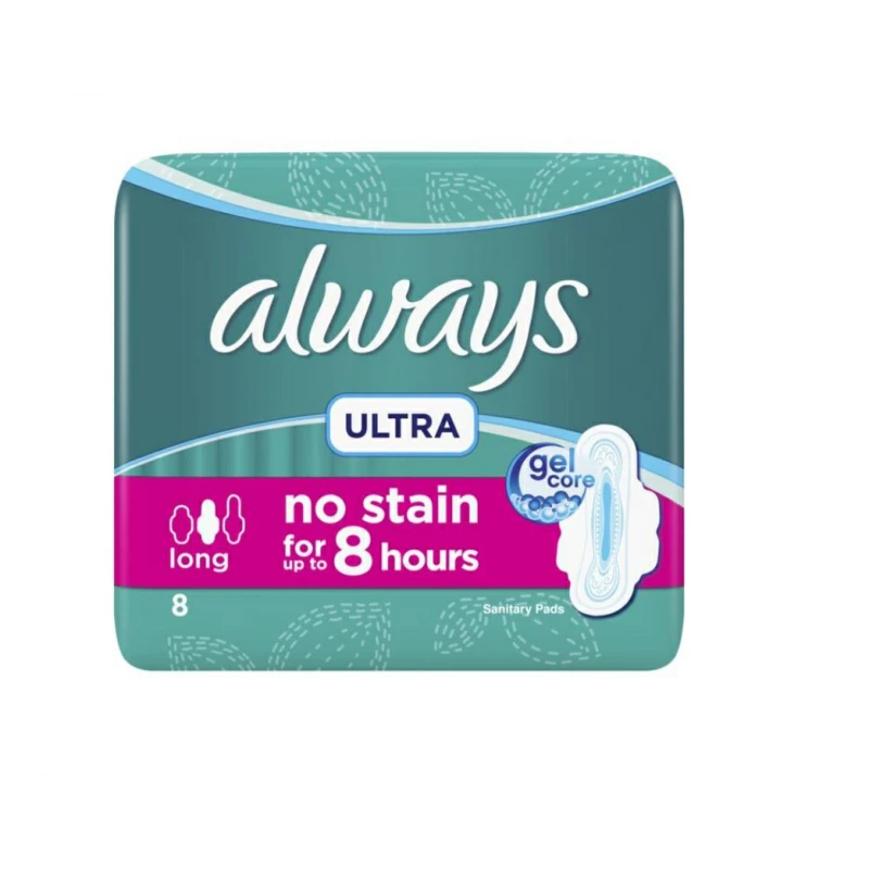ALWAYS Ultra Thin Long Sanitary Pads, 8 count - أولويز