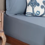 Madame Coco - Manon Ranforce Fitted Sheet - Single, Indigo - مدام كوكو