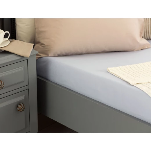 Madame Coco - Manon Ranforce Fitted Sheet - Double, Light Blue