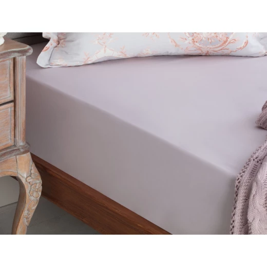 Madame Coco - Manon Ranforce Fitted Sheet - Double, Light Damson - مدام كوكو - Image 4