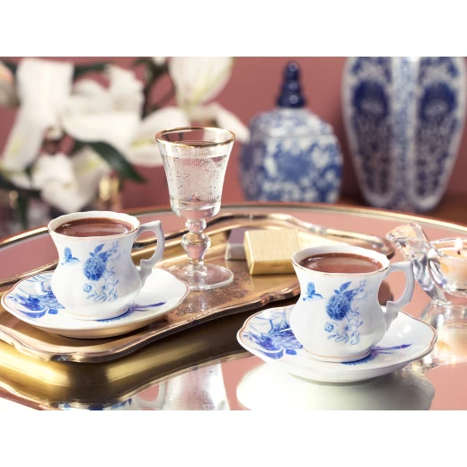 Madame Coco - Pigeon Coffee Cup Set - 2 Cups, Blue Madame Coco - Pigeon Coffee Cup Set - 2 Cups, Blue