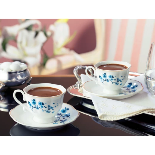 Madame Coco - La Muette 2-piece Round Coffee Cup Set, Blue Madame Coco - La Muette 2-piece Round Coffee Cup Set, Blue
