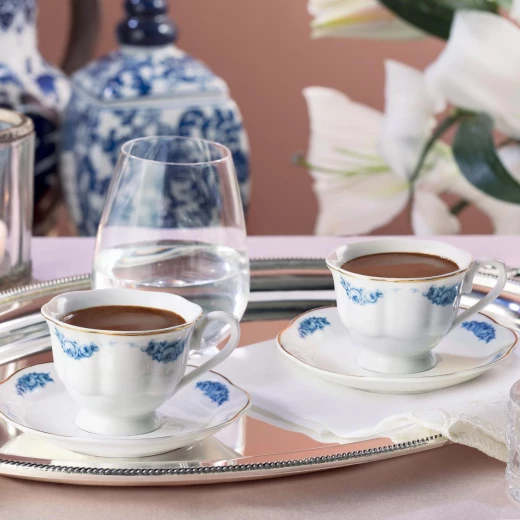 Madame Coco - Le Rêve Bleu 4-piece Round Coffee Cup Set Madame Coco - Le Rêve Bleu 4-piece Round Coffee Cup Set