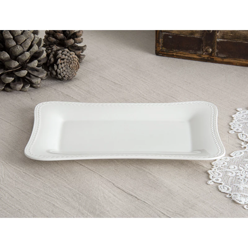 Madame Coco Bondir New Bone China Rectangular Plate 25,4 cm - مدام كوكو