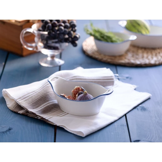 Madame Coco La Magie Du Bleu New Bone China Round Lidded Saucepan - White / Blue Madame Coco La Magie Du Bleu New Bone China Round Lidded Saucepan - White / Blue