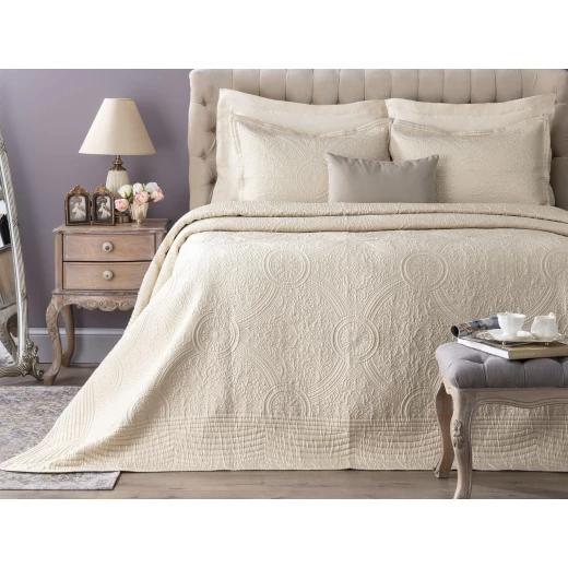 Madame Coco Lucien Starlight Single Bedspread - Beige Madame Coco Lucien Starlight Single Bedspread - Beige