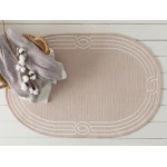 Madame Coco - Egebella Double Face Rug Oval, Powder - مدام كوكو
