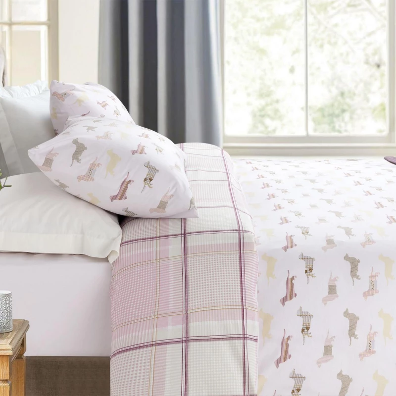 Madame Coco - Puppy Duvet Cover Set - Single, Powder, White - مدام كوكو