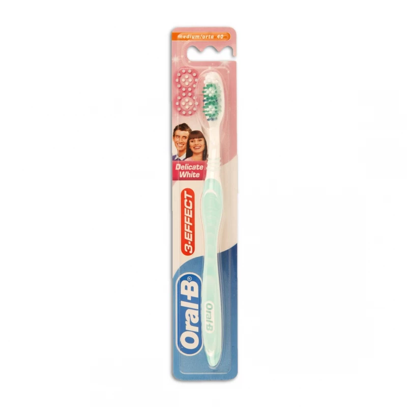 Oral B Medium Delicate White Toothbrush - اورال بي