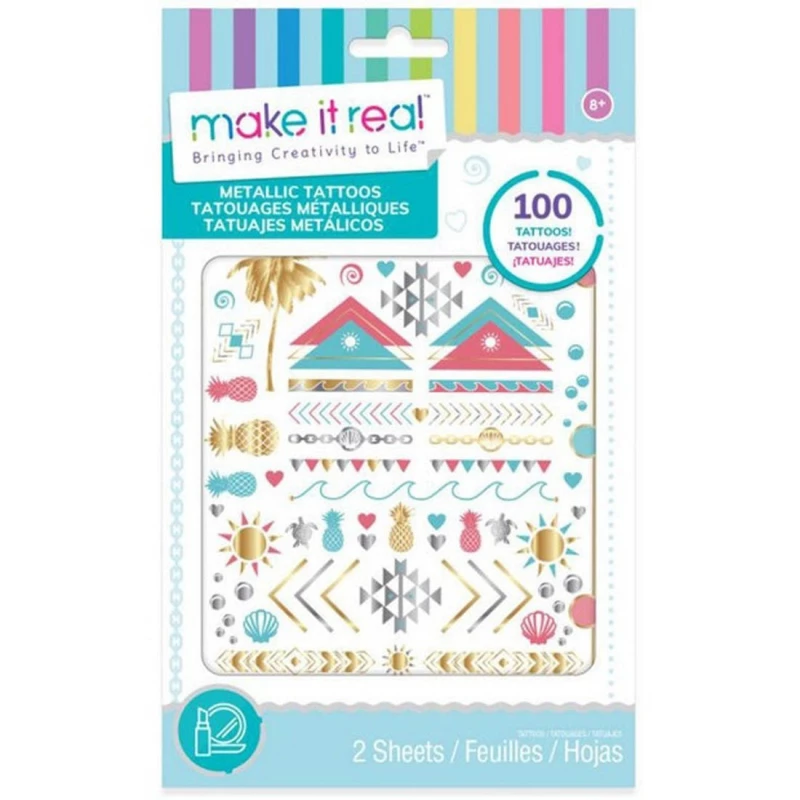 Make it Real Metallic Tattoos Pink - ميك إت ريل
