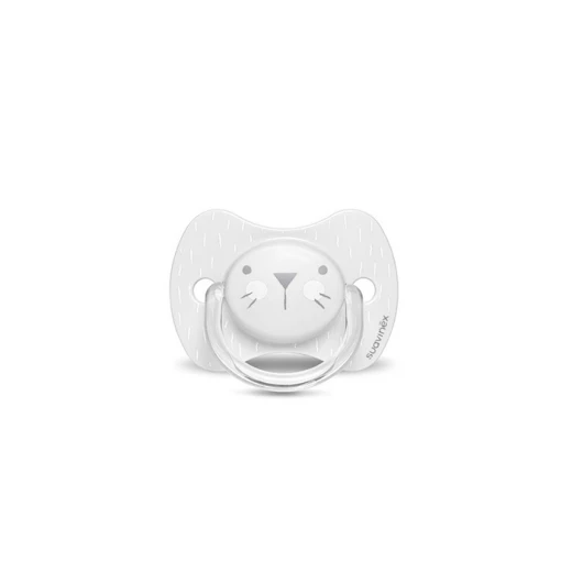 Suavinex Physiological Silicone Soother S Whiskers 0-6 m Grey