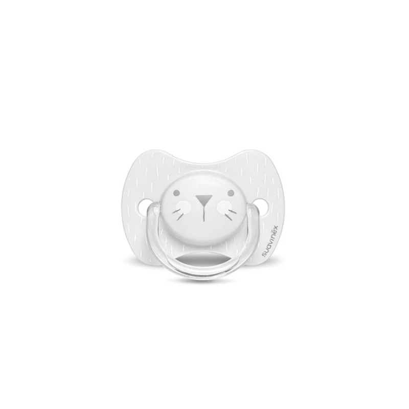 Suavinex Physiological Silicone Soother S Whiskers 0-6 m Grey - سوافينكس