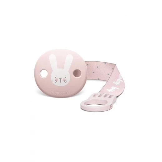 Suavinex Pacifier clip with HYGGE Ribbon Pink Rabbit Suavinex Pacifier clip with HYGGE Ribbon Pink Rabbit