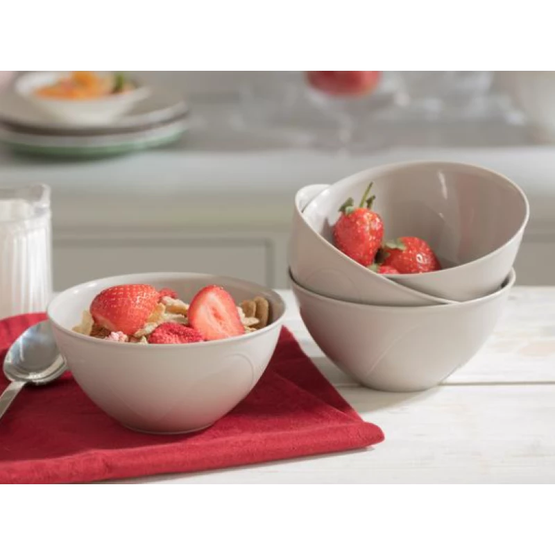 Madame Coco - Darel Round Bowl of 4 - Soft Beige - مدام كوكو
