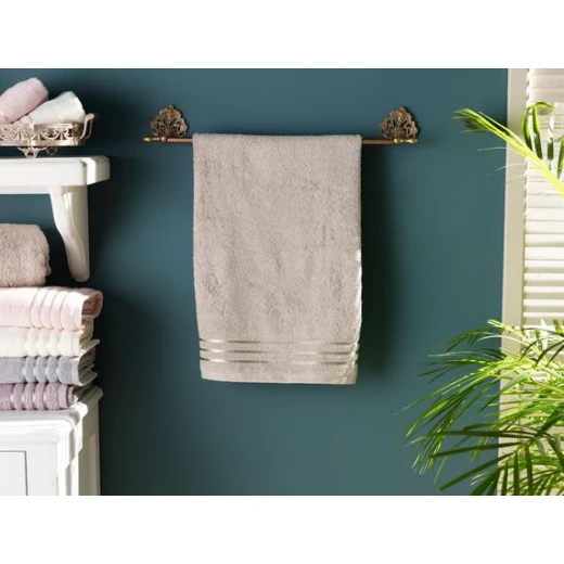 Madame Coco - Maynor Floss - Bordered Towel - Stone Madame Coco - Maynor Floss - Bordered Towel - Stone