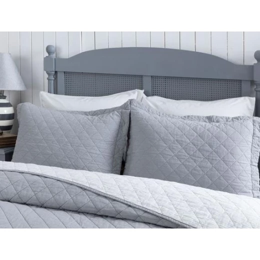 Madame Coco - Therron Vintage Double Bed Linen With Wash - Gray - مدام كوكو - Image 2