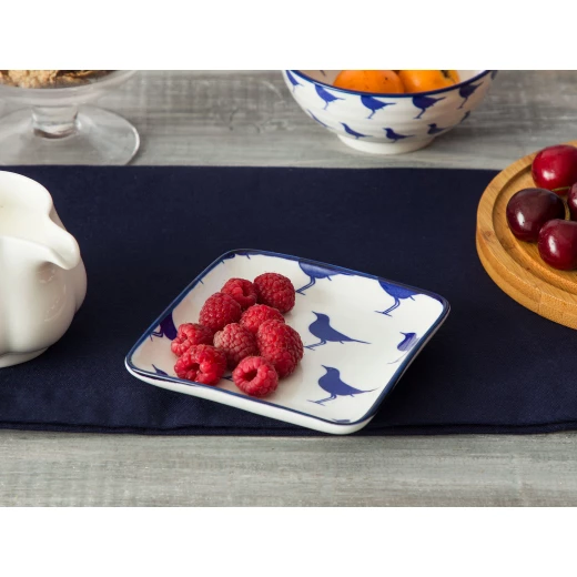 Madame Coco - Dream Blue Bird Square Plate
