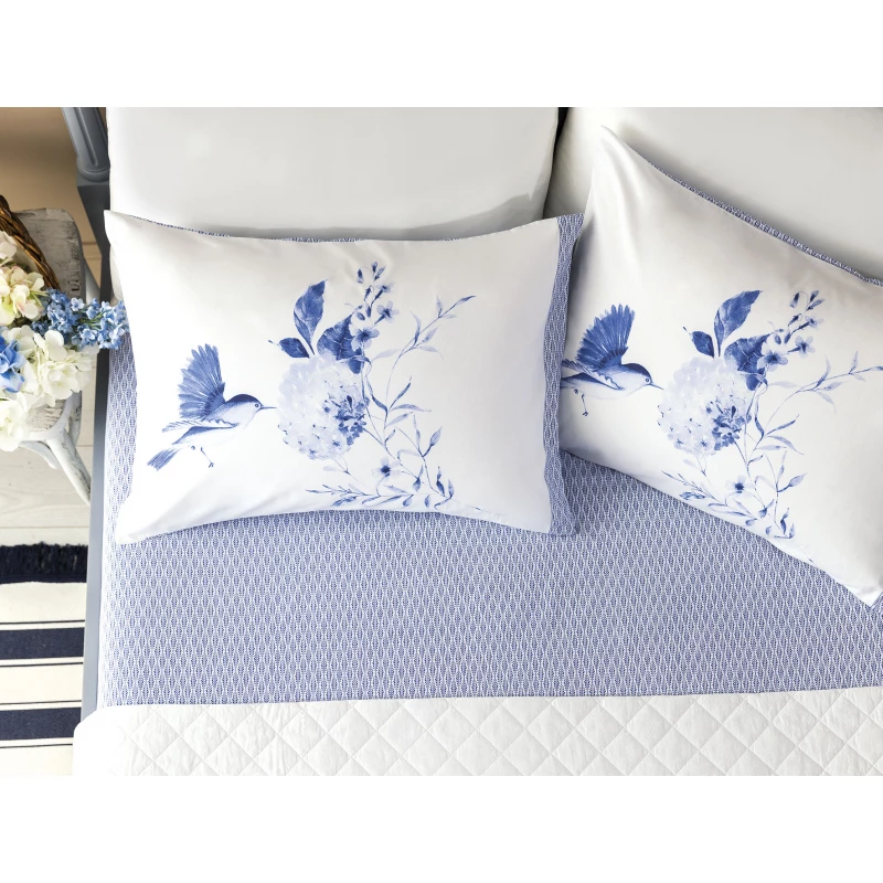 Madame Coco - Ophelia Double Ranforce Linen Set - Indigo - مدام كوكو
