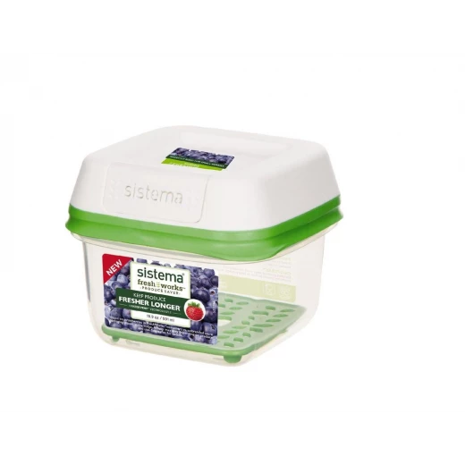 Sistema FreshWorks Small Square Storage Container 591 ml Sistema FreshWorks Small Square Storage Container 591 ml