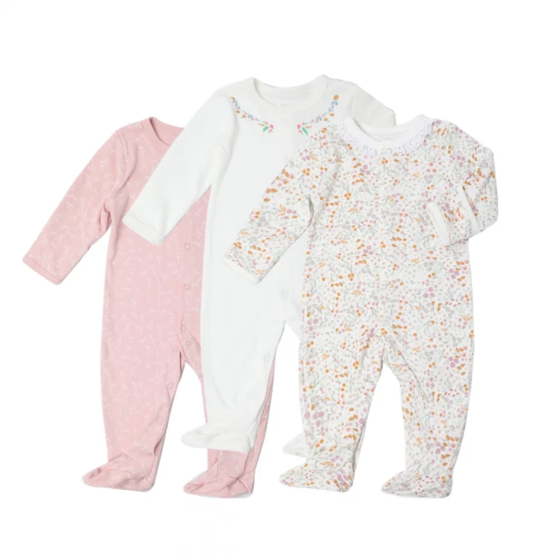 Colorland - Baby Romper 3 Pieces In One Pack - 0-3 Months - كولورلاند