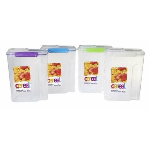 Sistema Klip It Accents Cereal Container 4.2 L - Assorted Colours, One Container Sistema Klip It Accents Cereal Container 4.2 L - Assorted Colours, One Container