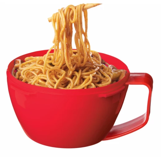 Sistema Microwave Noodle Bowl Lunch 940ml, Red/Clear - سيستما - Image 3