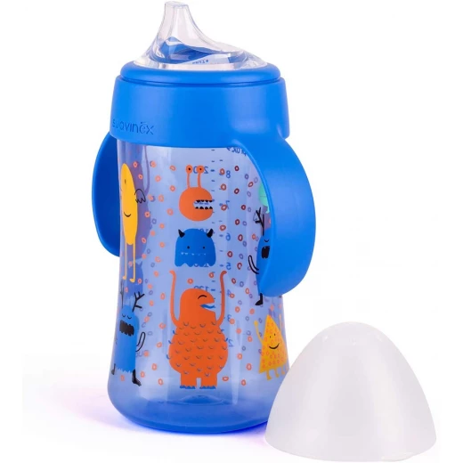 Suavinex Bottle Handles Non Spill Spout 270ml +4m Blue - سوافينكس - Image 2