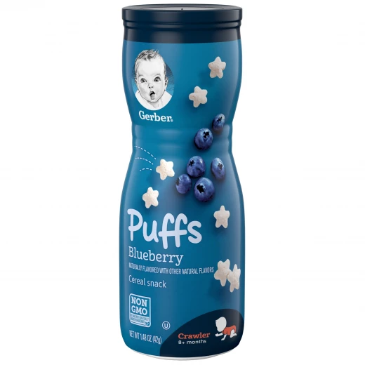 Gerber Graduates, Baby Food, Puffs, Blueberry, 42g