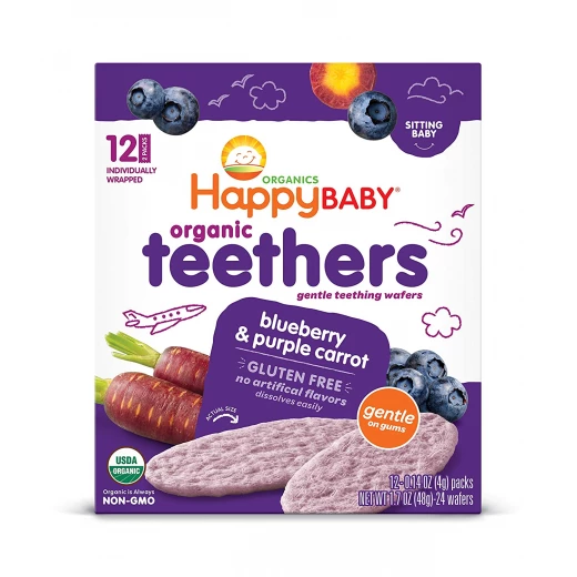 Happy Baby Organic Teethers Blueberry & Purple Carrot Happy Baby Organic Teethers Blueberry & Purple Carrot