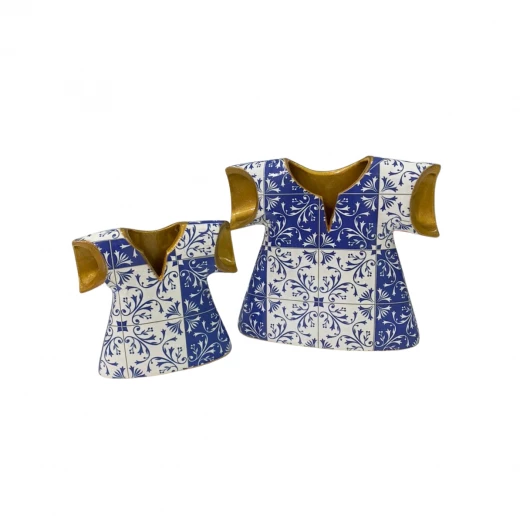 Ceramic Tank Top Vase, Blue Ceramic Tank Top Vase, Blue