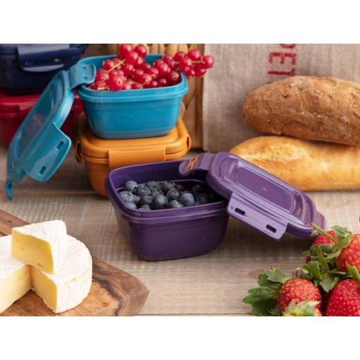 Madame Coco - Daily 2-piece Square Storage Container 900 - 1500 ml - Purple - مدام كوكو - Image 2