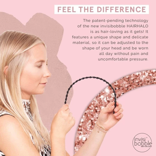 عصابة رأس Invisibobble True Dark Sparkle Hairhalo - انفيزبوبل - Image 2